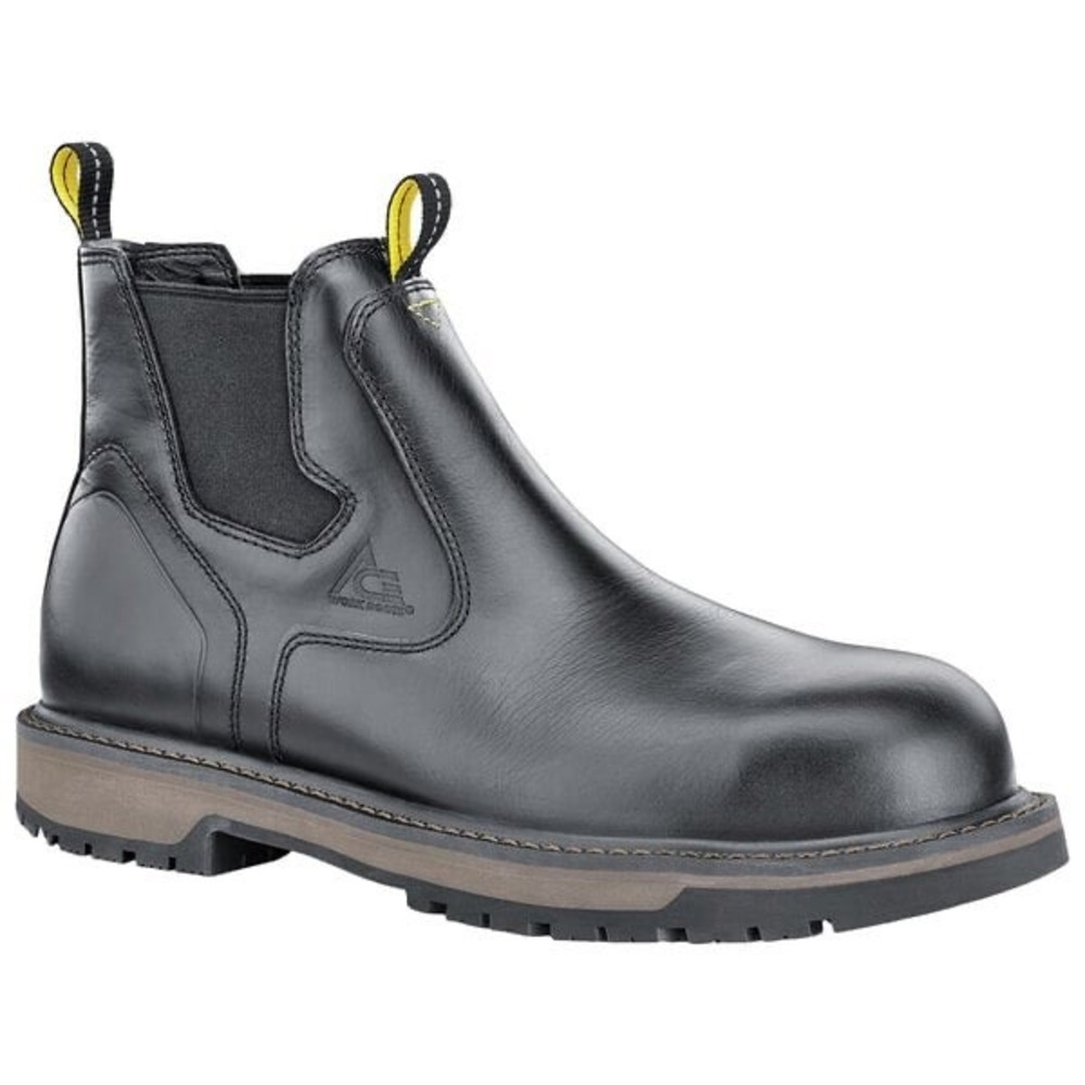 ACE Firebrand Black Leather Chelsea Work Boots Men's 13 Composite Toe Safety
